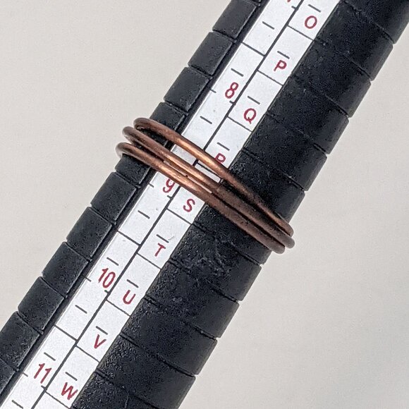 Handmade Copper Wire Wrapped Clear Quartz Crystal Ring - Boho Gemstone Jewelry - Picture 5 of 10